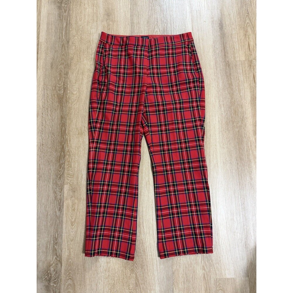 J.Crew Kelsey Pant Red Plaid Christmas Holiday Tartan Pants Women’s Size 14 Tall